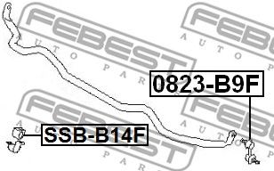 Купить запчасть FEBEST - 0823-B9F Тяга стабилизатора 0823-B9F