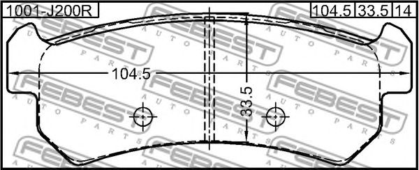 Купить запчасть FEBEST - 1001-J200R Колодки задние CHEVROLET LACETTI (03-08) 1001-J200R