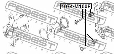 Купить запчасть FEBEST - 1074-M100F Направляющая передн суппорта с пыльником DAEWOO MATIZ 98-05 (компл-2шт) 1074-M100F