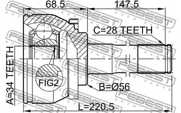 Купить запчасть FEBEST - 1210-TER ШРУС 1210-TER