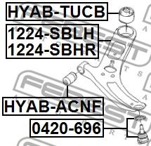 Купить запчасть FEBEST - 1224-SBRH Рычаг правый HYUNDAI SOLARIS 1224-SBRH