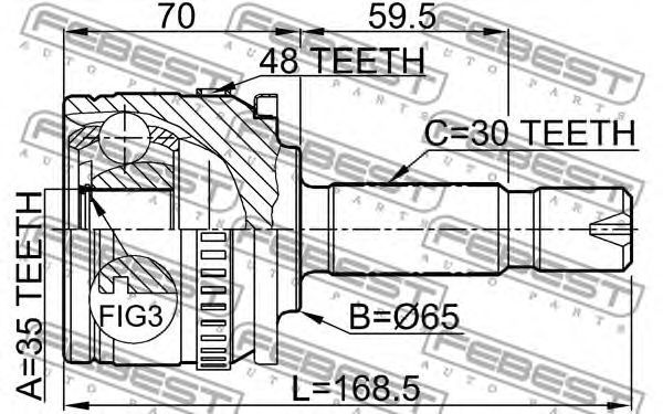Купить запчасть FEBEST - 1410-ISTA48 ШРУС 1410-ISTA48