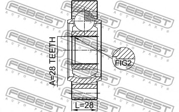 Купить запчасть FEBEST - 1411-REXR ШРУС внутренний задний 1411-REXR