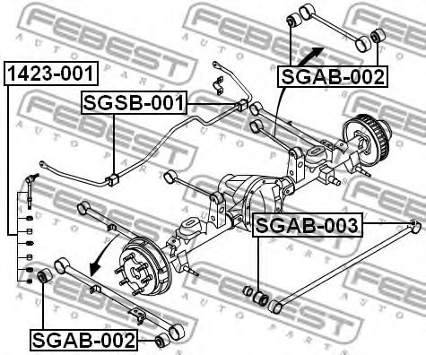 Купить запчасть FEBEST - 1423-001 Тяга стабилизатора 1423-001