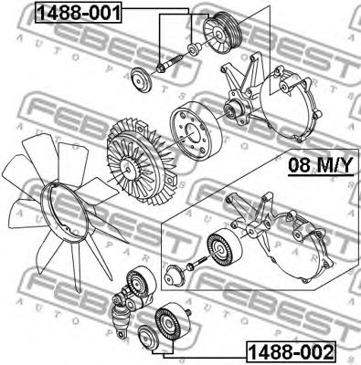 Купить запчасть FEBEST - 1488-001 Ролик обводной 1488-001