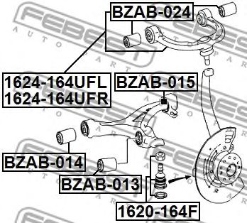 Купить запчасть FEBEST - 1620-164F Опора шаровая 1620-164F