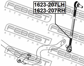 Купить запчасть FEBEST - 1623-207RH Тяга стабилизатора передняя правая 1623-207RH