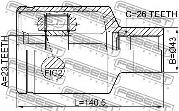 Купить запчасть FEBEST - 1811-EPICRH ШРУС внутренний 23x43x26 1811-EPICRH