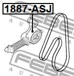 Купить запчасть FEBEST - 1887-ASJ Ролик натяжной 1887-ASJ