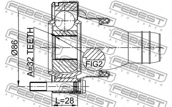 Купить запчасть FEBEST - 1911-X5SHA ШРУС карданного вала BMW E36/39/34/32/65/66/53 32x100 1911-X5SHA
