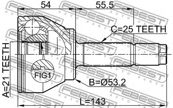 Купить запчасть FEBEST - 2110-FUS ШРУС 2110-FUS