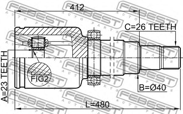 Купить запчасть FEBEST - 2111-CB320ATRH ШРУС 2111-CB320ATRH