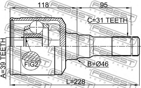 Купить запчасть FEBEST - 2111-F150LH ШРУС внутр левый FORD F150/F250/F350 2004-2014 2111-F150LH