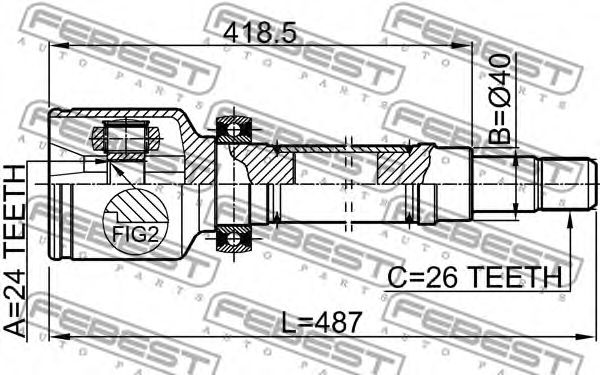 Купить запчасть FEBEST - 2111-TC7RH ШРУС 2111-TC7RH