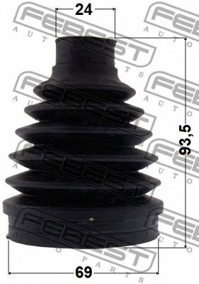 Купить запчасть FEBEST - 2115P-KUGR Пыльник ШРУСа внутренний 69X93.5X24 FORD KUGA CBV 2008- 2115P-KUGR