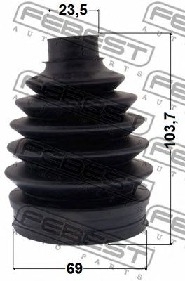 Купить запчасть FEBEST - 2117P-KUGR Пыльник ШРУСа внешний (69x103.7x23.5)  2117P-KUGR