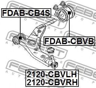Купить запчасть FEBEST - 2120-CBVRH Опора шаровая ниж правая FORD KUGA I/II 2120-CBVRH