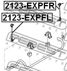 Купить запчасть FEBEST - 2123-EXPFL Тяга стабилизатора передняя левая 2123-EXPFL