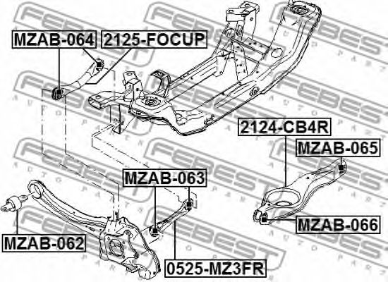 Купить запчасть FEBEST - 2124-CB4R Рычаг задн подвески нижний FORD FOCUS I/II 2124-CB4R