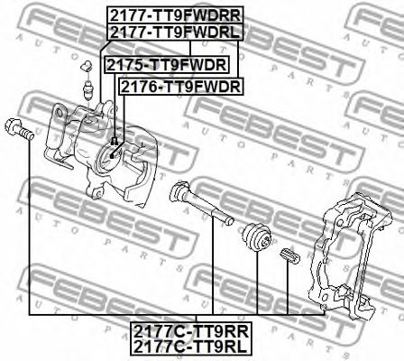 Купить запчасть FEBEST - 2176-TT9FWDR Поршень суппота задний FORD TRANSIT TT9 2006-2013 2176-TT9FWDR