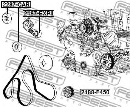 Купить запчасть FEBEST - 2188-F450 Ролик обводной 2188-F450