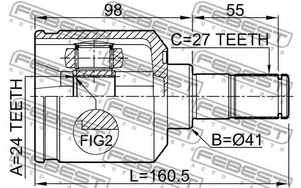 Купить запчасть FEBEST - 2211-NS20LH ШРУС 2211-NS20LH