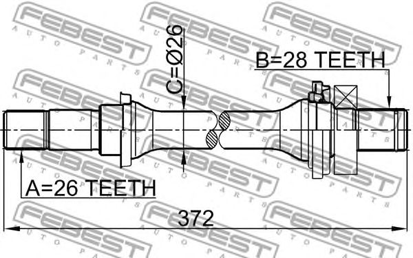 Купить запчасть FEBEST - 2212-SPAMT Полуось правая KIA SHUMA II, SPECTRA 2212-SPAMT