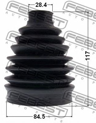 Купить запчасть Febest - 2417PDUSTAWD Пыльник ШРУСа внешнего (комплект) PVC RENAULT DUSTER 2011-/84.5*117*28.4 ММ