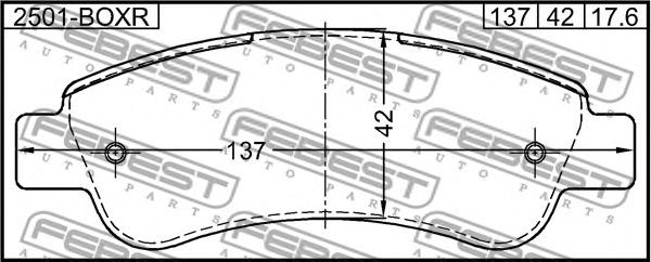 Купить запчасть FEBEST - 2501-BOXR Колодки задние CITROEN JUMPER III/ RELAY III 2006- 2501-BOXR