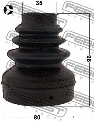 Купить запчасть FEBEST - 2515-C4T Пыльник ШРУСа внутренний 80х96х35 CITROEN C5 2008- 2515-C4T