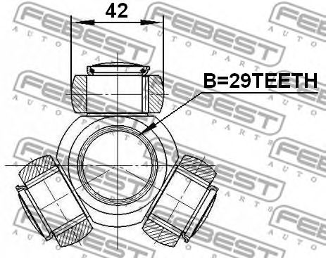 Купить запчасть FEBEST - 2516-BOX3 Трипоид ШРУСа FIAT DUCATO 06-/14- 2516-BOX3