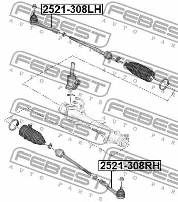 Купить запчасть FEBEST - 2521-308RH Наконечник рулевой правый PEUGEOT 308 2007- 2521-308RH