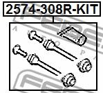 Купить запчасть FEBEST - 2574-308R-KIT Направляющая задн суппорта CITROEN DS3 2010- 2574-308R-KIT