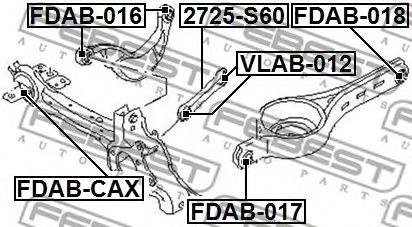 Купить запчасть FEBEST - 2725-S60 Тяга задн поперечная ПОДХОДИТ ДЛЯ VOLVO S80 II 2725-S60