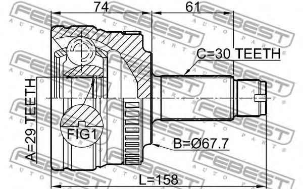 Купить запчасть FEBEST - 2910-RRIIIR ШРУС внешний задний RANGE ROVER 2002-2012 2910-RRIIIR