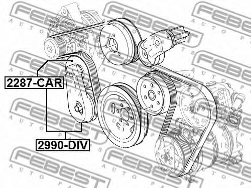 Купить запчасть FEBEST - 2990-DIV Натяжитель ремня ПОДХОДИТ ДЛЯ Land Rover DISCOVERY III 2005-2009 2990-DIV