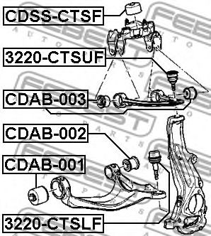 Купить запчасть FEBEST - 3220-CTSUF Опора шаровая перед верх рычага CADILLAC CTS 2011-2015 3220-CTSUF