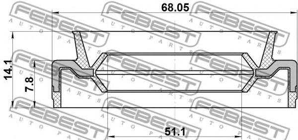 Купить запчасть Febest - 95EFS53680814X Сальник ступицы колеса перед прав/лев MAZDA DEMIO DW3/DW5 1996-2002/53*68*7.8*14.1 ММ
