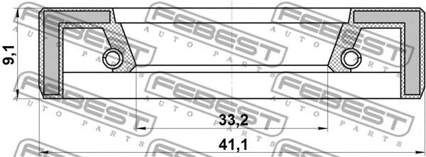 Купить запчасть Febest - 95FAY35410609X Сальник ступицы колеса зад прав/лев TOYOTA LAND CRUISER FJ/FZJ/HDJ/HJ/HZJ/KZJ/LJ/PZJ/RJ7# 1990.01-2007.01 [US]/35*41*6*9 ММ