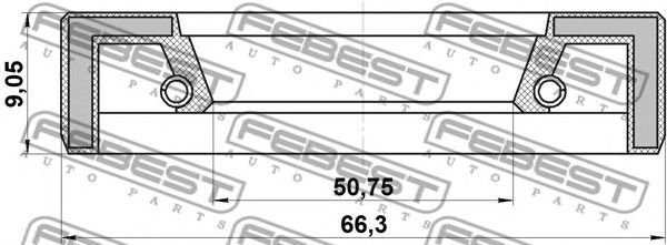 Купить запчасть Febest - 95FAY52660909X Сальник привода NISSAN WINGROAD/AD Y11 1999.05-2008.10 [JP]/52*66*9.1 ММ
