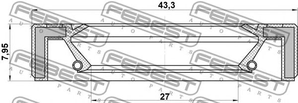 Купить запчасть Febest - 95GAY29430808X Сальник привода NISSAN ALMERA UK MAKE N16E 2000.02-2006.11 [EL]/29*43*8