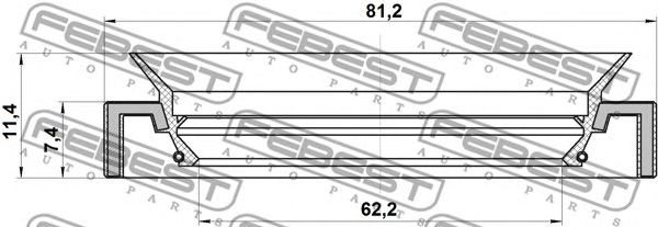 Купить запчасть Febest - 95HAY64810711X Сальник ступицы колеса  перед прав/лев MITSUBISHI DELICA SPACE GEAR/CARGO PA-PF# 1994.03-2006.12 [JPN]/64*81*7.4*11.4 ММ