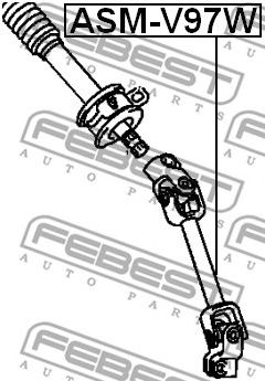Купить запчасть FEBEST - ASM-V97W Вал карданный рулевой MITSUBISHI PAJERO/MONTERO V80,90 2006.09- ASM-V97W