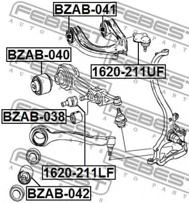 Купить запчасть FEBEST - BZAB-041 Сайлентблок BZAB-041