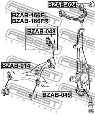 Купить запчасть FEBEST - BZAB-048 Сайлентблок задний MERCEDES BENZ ML-CLASS 166 2011- BZAB-048