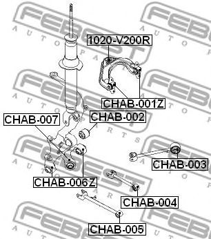 Купить запчасть FEBEST - CHAB-007 Сайлентблок задн цапфы CHEVROLET EPICA 04-10 CHAB-007