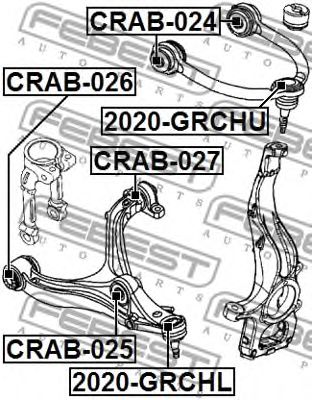 Купить запчасть FEBEST - CRAB-024 Сайлентблок верхн рычага JEEP GRAND CHEROKEE III 04-10 CRAB-024