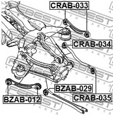 Купить запчасть FEBEST - CRAB-034 Сайленблок задней поперечной тяги CHRYSLER 300C 2004- CRAB-034