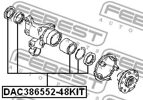 Купить запчасть FEBEST - DAC386552-48KIT Подшипник ступицы задний SUBARU FORESTER 97-07 DAC386552-48KIT