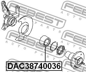 Купить запчасть FEBEST - DAC38740036 Подшипник ступицы DAC38740036